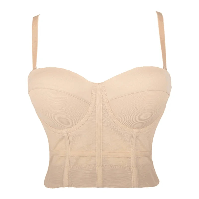 Women's tight bra, sexy fishbone Camisole, with integrated back shaping bra underwear