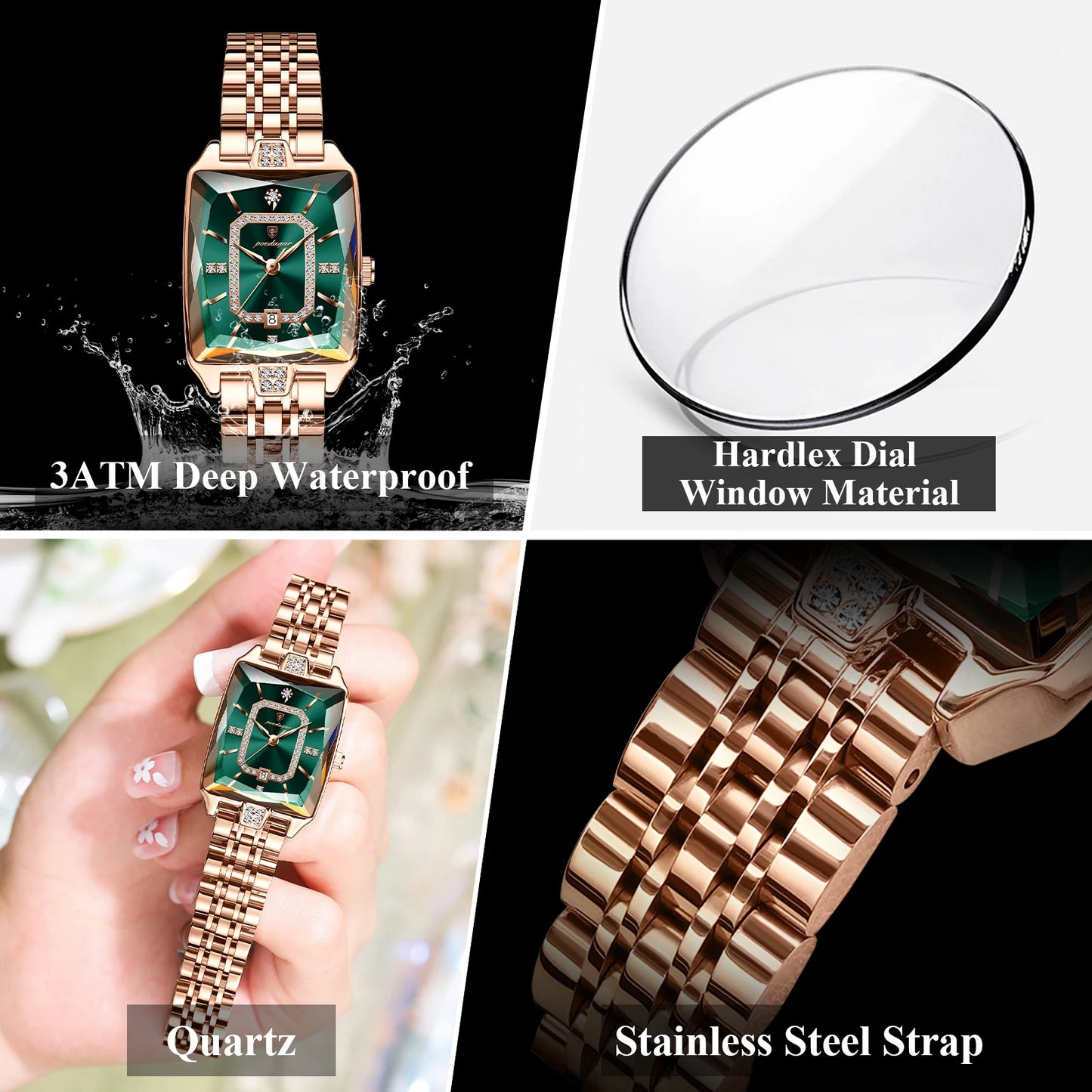 POEDAGAR Luxury Watch For Woman Waterproof Calendar High Quality Ladies Watch Stainless Steel Quartz Women's Watches Elegant+Box