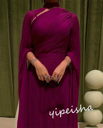 Customized Classic Modern Style Formal Evening High Collar A-line Drapeds Bespoke Occasion Party Dresses Badiee Stylez