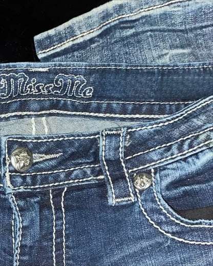 Hip Hop Low Waist Slim Jeans Wings Y2K American Fashion Retro Graphic Embroidered Blue Jeans Street Harajuku Goth Wide Legs