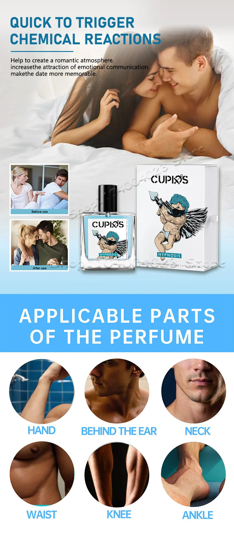 10ML/50ML Cupids Original Hypnosis Pheromone Perfume Infused Cologne For Men Pheromone Perfume For Men Fragrance Attract Women - Badiee Stylez