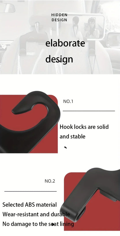 2024 Car Seat Headrest Hook Hanger Storage Organizer  Universal for Handbag Purse Coat Cell Phone Car Interior