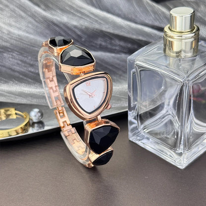 Women's irregular shape large sparkling special-shaped rhinestone simple sun pattern dial Fashion trend avant-garde quarts watch