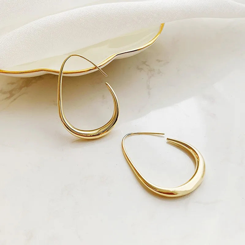 Trendy Gold Plated Geometric Gear Shape Circle Hoop Earrings for Women Girl Fashion Zircon Jewelry Buckle Type Badiee Stylez