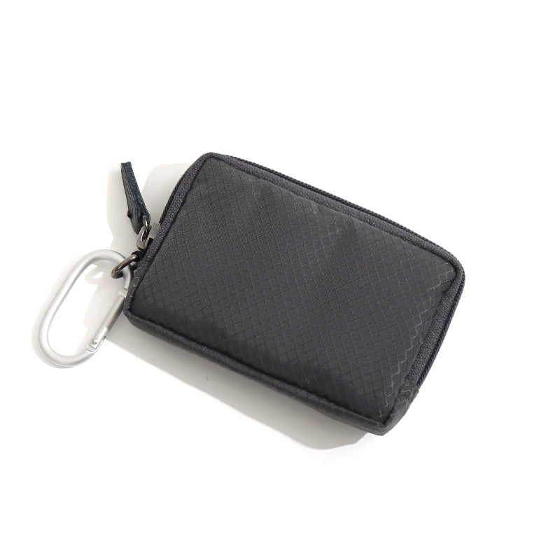 Japanese Style Casual Coin Pouch Nylon Cloth Mini Purse Waterproof Men Coin Purse Small Cute Wallet Cute Purse Clutch Bag GREY