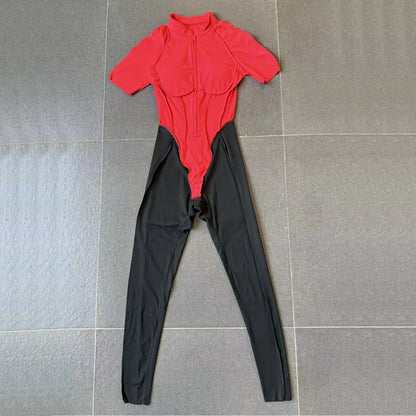 Pad Yoga Set Jumpsuit Short Sleeve Zipper Sports Gym Fitness Women Dance Running Workout Legging Bodysuits Active Wear XP83 Badiee Stylez