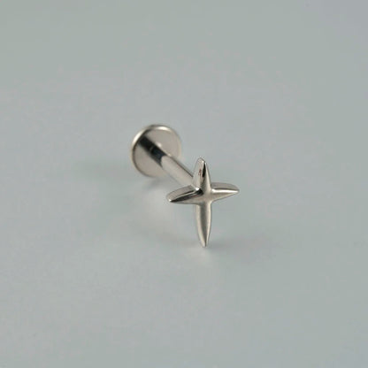 ASTM F136 Solid Titanium Internally Threaded Cross Cz Cartilage Earrings Stud Helix Tragus Lobe Piercing Labret Lip Ring Jewelry 11 CHINA 1.2x8mm (1PC)