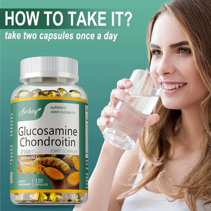 Glucosamine Chondroitin MSM - Joint Support Supplement for Men and Women, Triple Strength Vitamin - Relieve Joint Discomfort