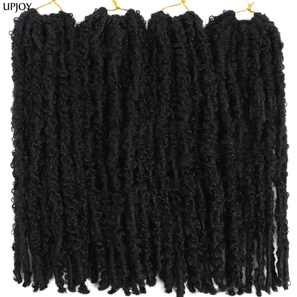 Butterfly Locs Crochet Hair 12 inch Handmade Butterfly Soft Locs Crochet Hair Extensions Synthetic Braiding Hair 12Strands/pack Badiee Stylez