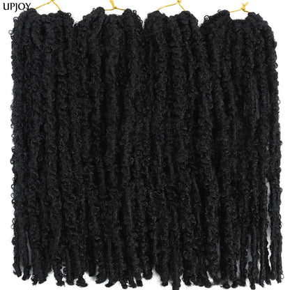 Butterfly Locs Crochet Hair 12 inch Handmade Butterfly Soft Locs Crochet Hair Extensions Synthetic Braiding Hair 12Strands/pack Badiee Stylez