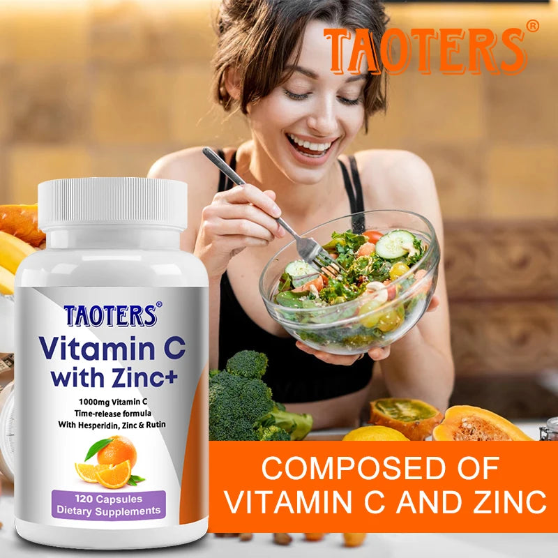 Vitamin C + Zinc Capsules - Joint Support, Immune Support, Antioxidant,Dietary Supplements