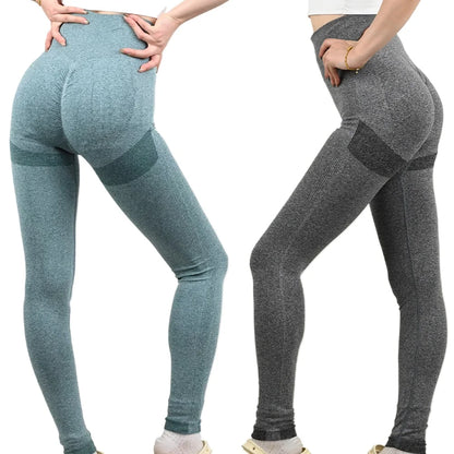 Women's High Waisted Elastic Fitness Pants Running Yoga Pants Woman Sexy Lines Lifting Buttocks Sports Tight Pants Seamless
