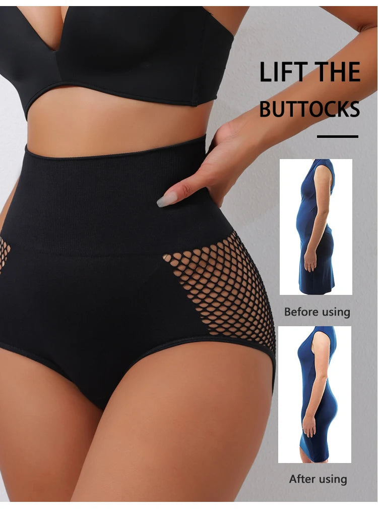 Flarixa 1/2/3Pcs Hollow Belly Control Shapewear Women Panties High Waist Double Layer Tummy Shaper Heart-shaped Hip Lift Pants Badiee Stylez