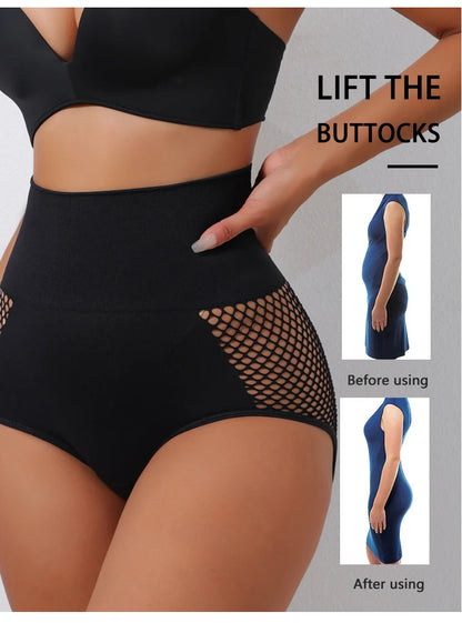 Flarixa 1/2/3Pcs Hollow Belly Control Shapewear Women Panties High Waist Double Layer Tummy Shaper Heart-shaped Hip Lift Pants Badiee Stylez