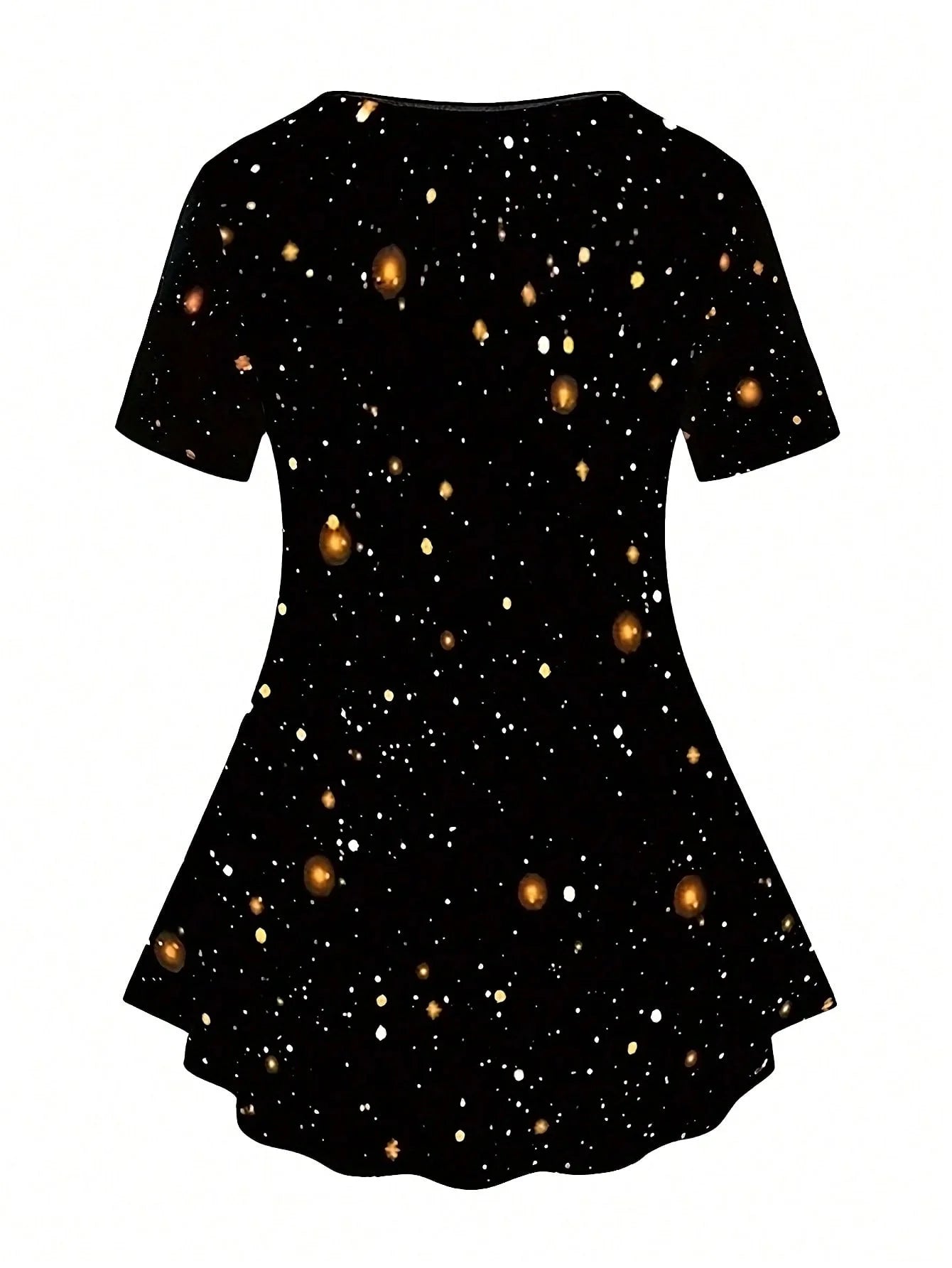 Plus Size Sun & Moon Print Capris Leggings Set, Crew Neck Short Sleeve T-shirt & Capris Leggings, Women's Plus Size Clothing