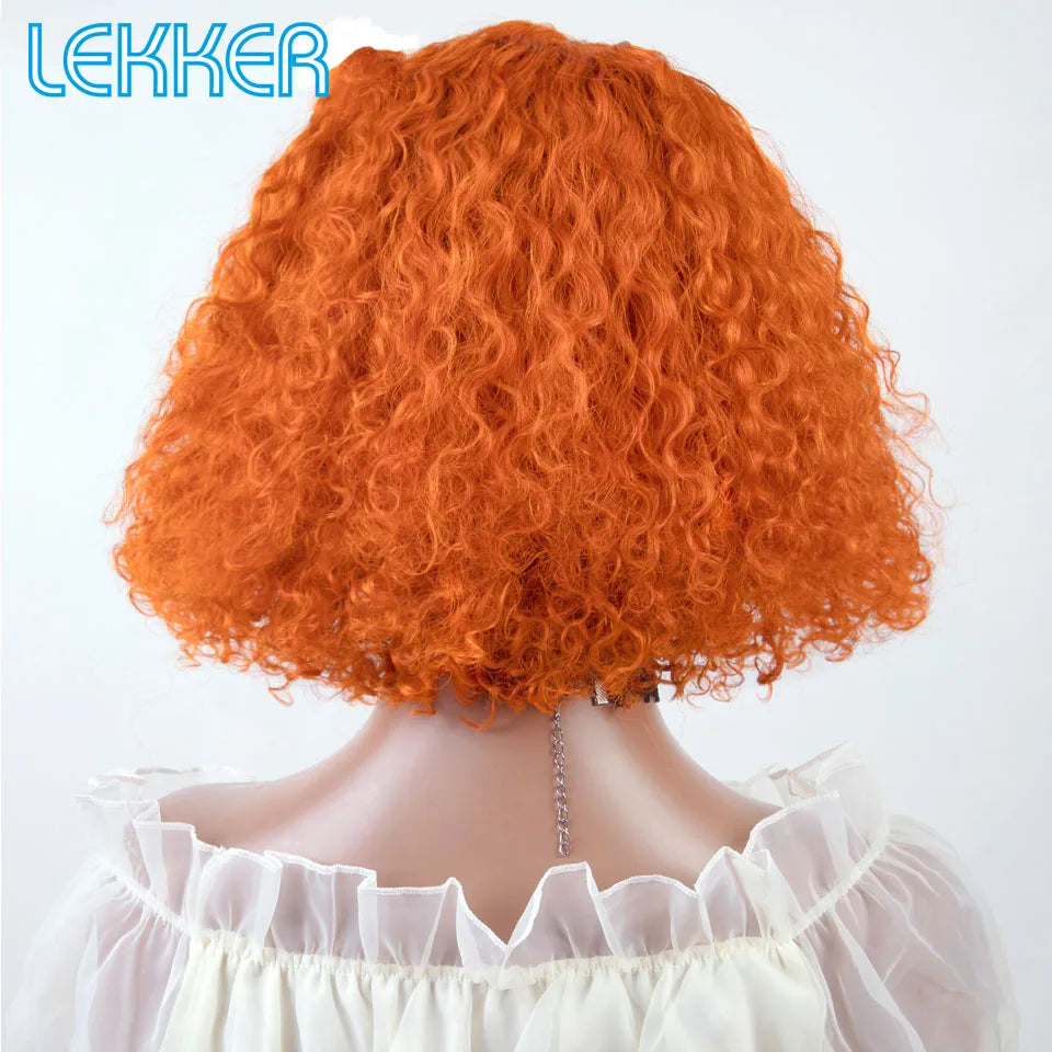 Lekker Colored Short Pixie Afro Kinky Curly Bob 100% Human Hair Wigs For Women Brazilian Remy Hair Ombre Brown Clearance Ginger Badiee Stylez
