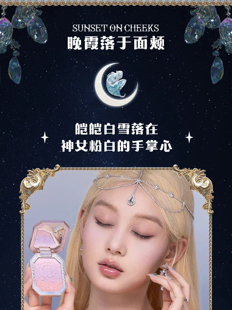 Flower Knows Cheek Blush Moonlight Mermaid Tri-Color Gradient Blusher in Matte Finish Vegan Cruelty Free Private Label Makeup