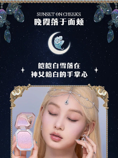 Flower Knows Cheek Blush Moonlight Mermaid Tri-Color Gradient Blusher in Matte Finish Vegan Cruelty Free Private Label Makeup