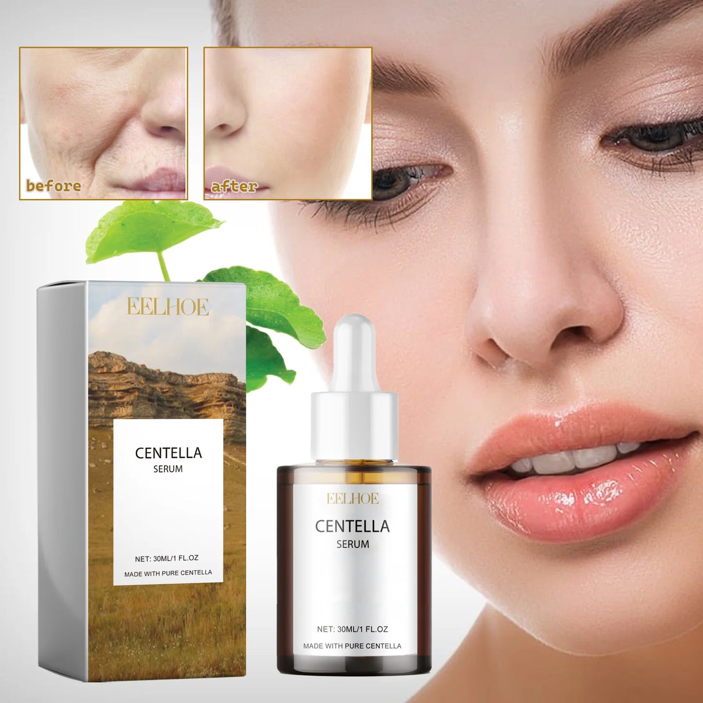 Korean Centella Asiatica Face Serum Shrink Pores Smoothing Rejuvenation Skin Brighten Whitening Cream Facial Moisturizing 30 ml