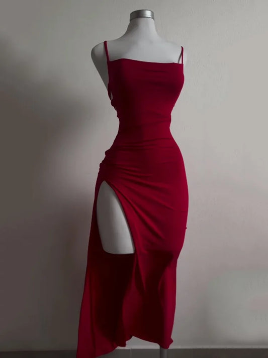 2025 new hot Sale explosive new dress summer high sensibility halter strap Spice Girl bag hip dress