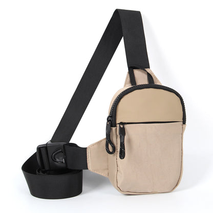 New Sports Chest Bag Men's Ultra-small Mobile Phone Messenger Bag Waist Bag Multi-function Carry-on Bag Khaki