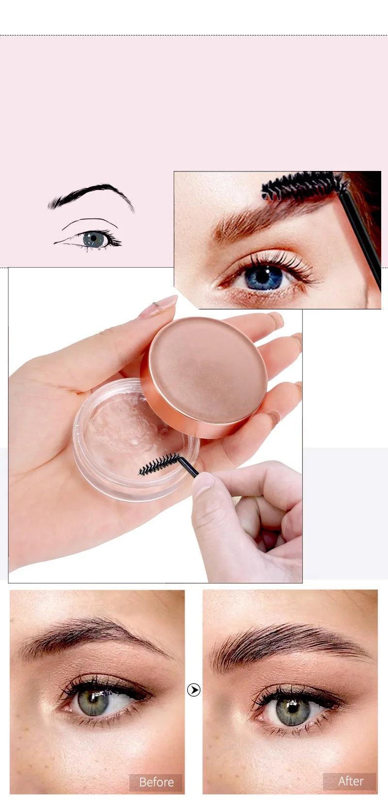Custom Eyebrow Styling Gel Eye brow Sculpt Soap Waterproof Private Label Transparent Wax Set Brow Soft Gel Eyebrow Makeup