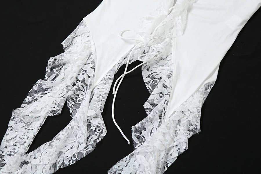 Sylcue Summer New Fashionable High Street Sweet Gentle Sexy Youth Girls Solid Color Shoulder Fringe Long Top