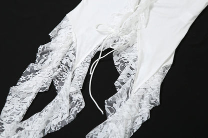 Sylcue Summer New Fashionable High Street Sweet Gentle Sexy Youth Girls Solid Color Shoulder Fringe Long Top