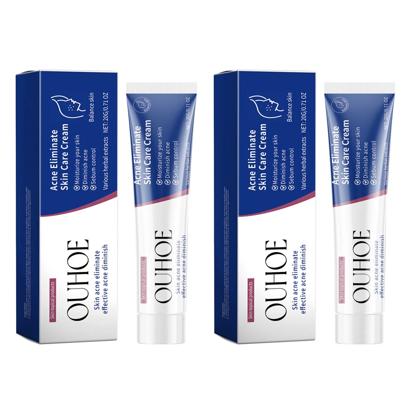 Pimple Acne Treatment Face Cream Nourish Balance Oil Control Refreshing Repairing Pimple Remover Acne Removing Cleansing Cream 2x20g boxed