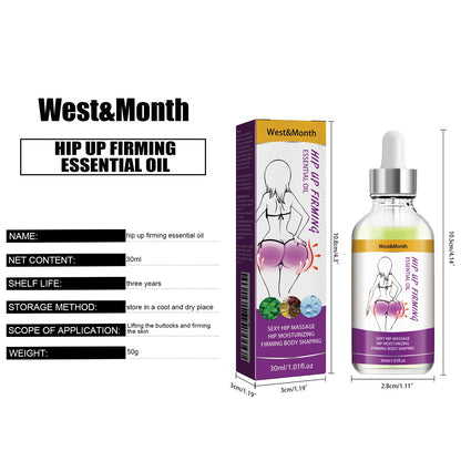 WEST&MONTH Hip Up Firming Essential Oil Dilute Melanin Accelerate Fat Synthesis Making It Full Of Vitality Roundness Elasticity