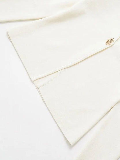 TRZA Women Fashion With Gold Button Knit Cardigan Sweater V Neck Long Sleeve Female Outerwear Chic Tops