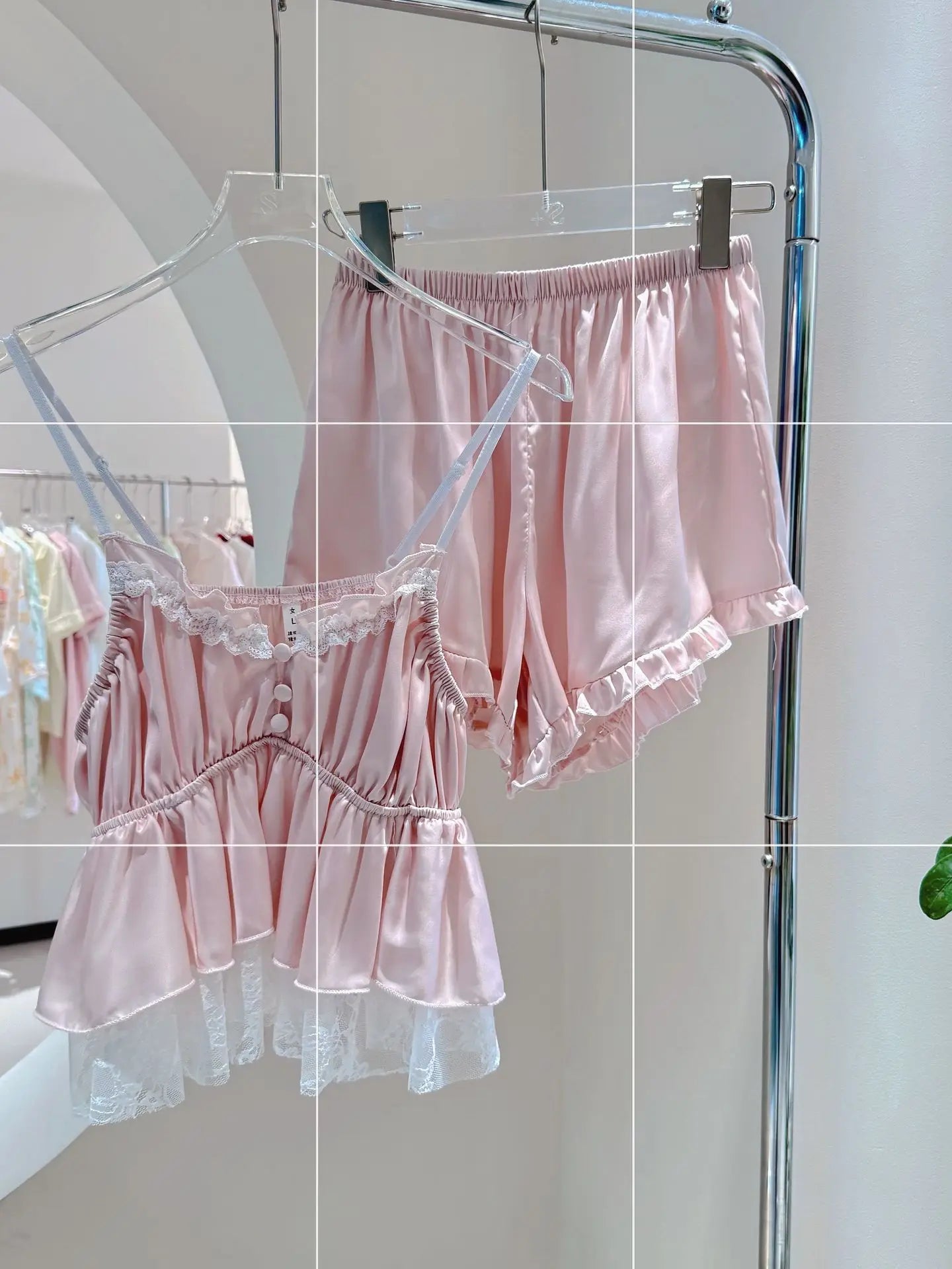 Blue Pajamas Set Elegant Home Clothes Ice Silk Sleepwear Women Loose Trousers Suit Four Seasons Loungewear Sexy Lace Nightgown