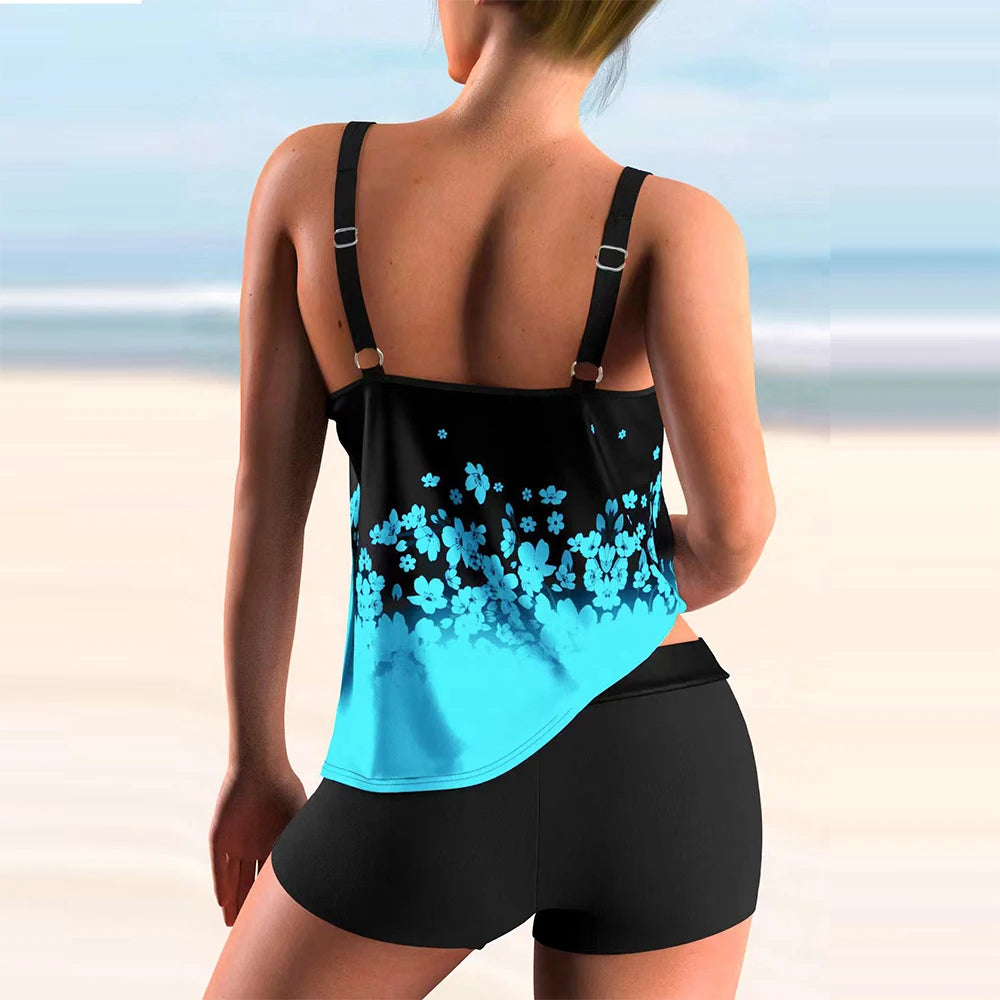 2024 Women's Sexy New Swimsuits Plus Size Printed Beachwear Summer Beach Ladies Casual Fashion Tankini Swim Wear