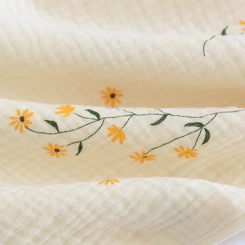 Fdfklak 2025 Spring Crepe Kimono Long Sleeve Home Clothes Female Sleepwear Gauze Cotton V-Neck Home Suit Women's Pajama