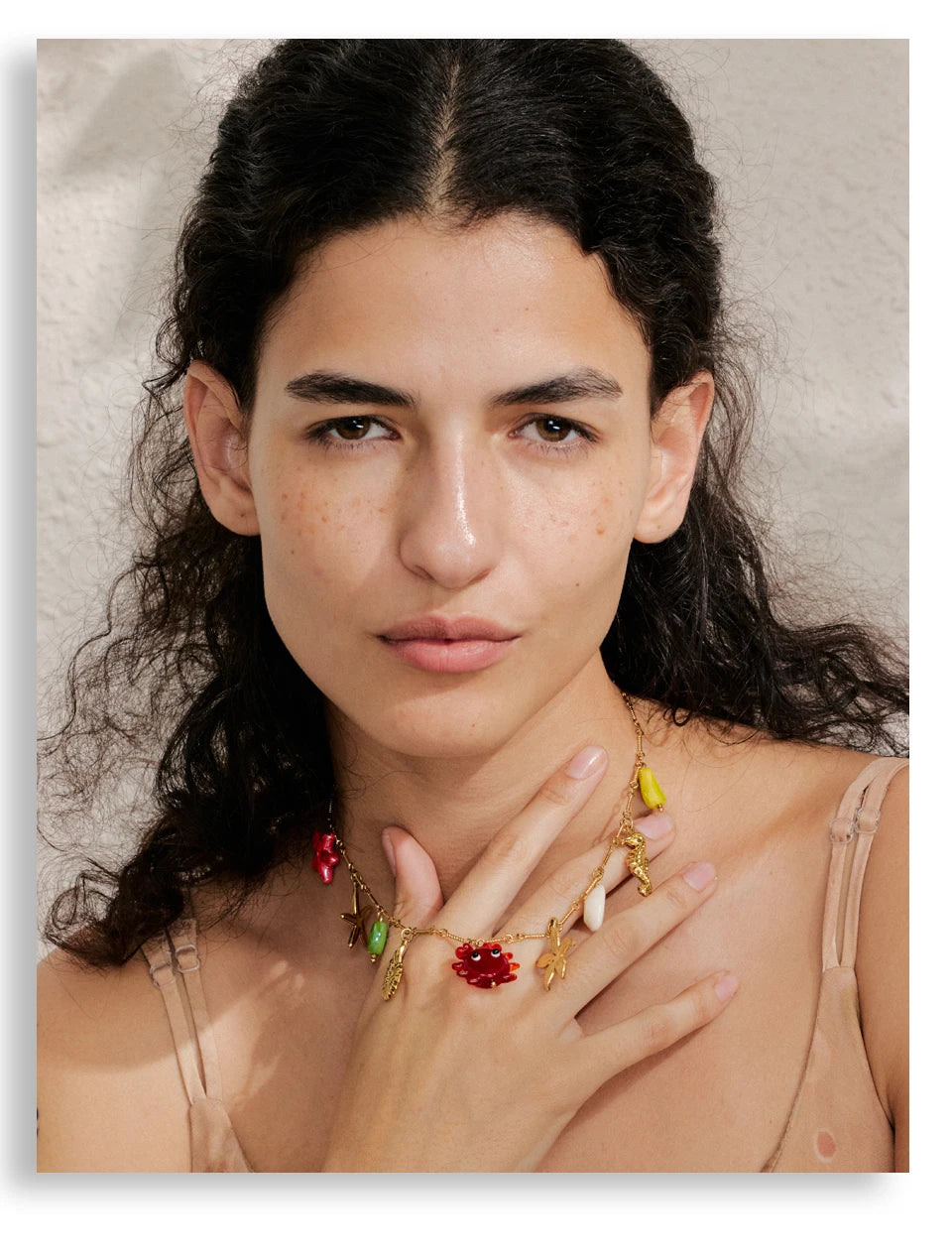 Yhpup Ocean Style Summer Fashion Jewelry Crab Starfish Shell Pendant Necklace Stainless Steel Golden Charm Pendant Accessories