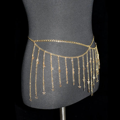 Festival Women's Metal Body Jewelry Sexy Fashion Belly Chain Tzitzit  Stars Waist Chain Birthday Party Daily Wear Accessories Badiee Stylez