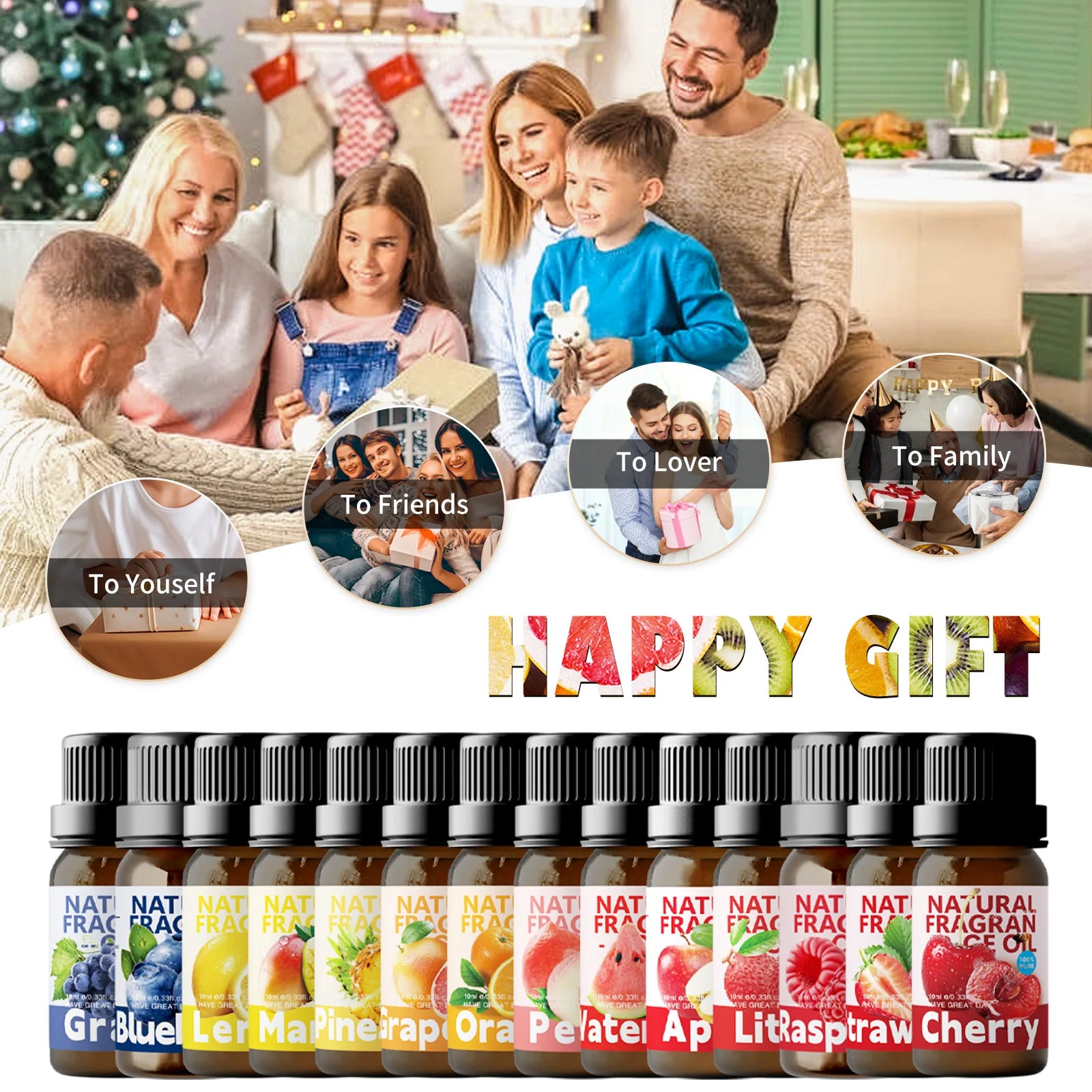 22Type Fruit Essential Oils Skincare Fragrance Oil for Diffuser Candles Making -Strawberry Lemon Mango Cherry Raspberry - Badiee Stylez