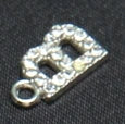 10pcs /26pcs pieces silver English letters drill metal pendant DIY fashion necklace bag pendant earrings material 10pcs B