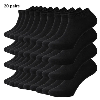 Unisex 40/20/10 Pairs of Solid Color Socks, Soft and Lightweight Ankle Socks, WOMEN'S Casual Boat Socks, Low Cut Ankle Socks Badiee Stylez