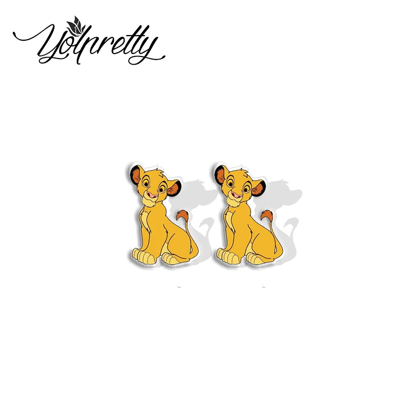 2024 New Lion King Little Lion Simba and Friends Epoxy Handcraft Acrylic Stud Earrings 2