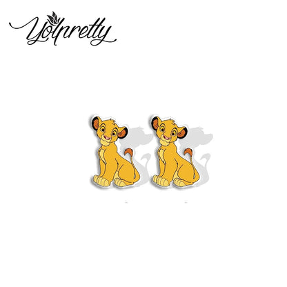 2024 New Lion King Little Lion Simba and Friends Epoxy Handcraft Acrylic Stud Earrings 2