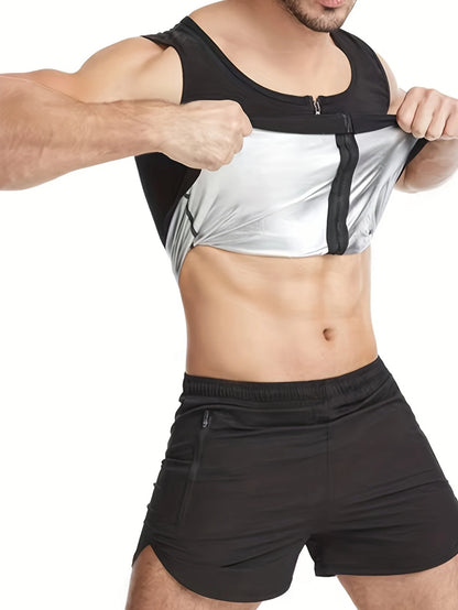 1pcs Sauna Sweat Suits Shirt Vest Waist Trainer for Men Compression Workout Shapewear Excersize Gym Clothes Working Out