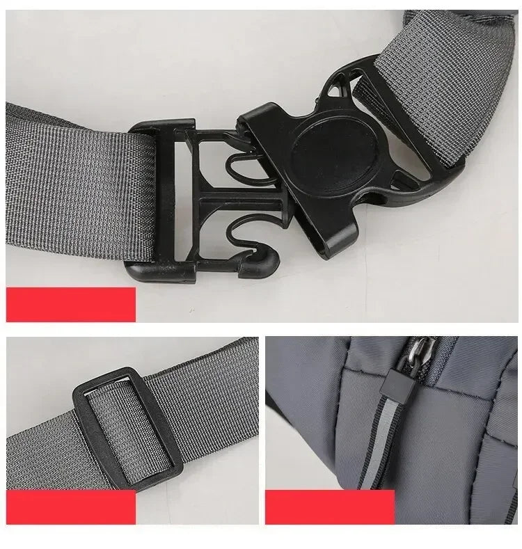 Men Canvas Fit Waistpack Mobile Fanny Waist Packs Men's Sports Outdoor Leisure Running Anti Theft Ultra Thin Invisible Waist Bag