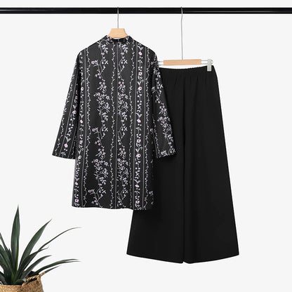 2025 ZANZEA Fashion Autumn Long Shirt Pant Suits Women Outfts 2 Piece Sets Long Sleeve Printed Tops Trousers Casual Tracksuits Badiee Stylez