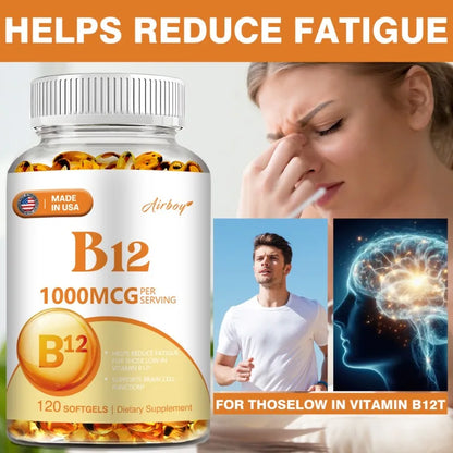 Vitamin B12 1000mcg - Dietary Supplement To Support Energy Metabolism, Mental Clarity, and Nervous System Health