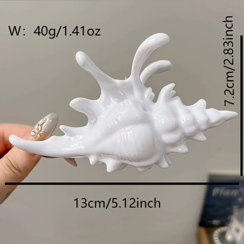 1pc creative design sense conch clip hair clip summer beach style shark clip ocean hair accessories hair grab party