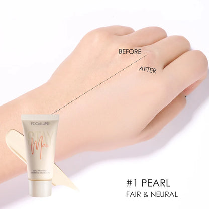 Wholesale FOCALLURE Waterproof Liquid Foundation Cream Full Coverage Oil-control Long-lasting Face Concealer Base Cosmetics 01 Pearl