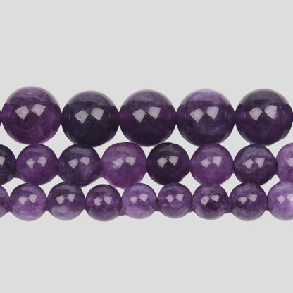 Natural Amethyst Stone Beads 6/8/10mm Round Shape Crystal Loose Spacer Beads For Jewelry Making Diy Bracelet Necklace 15inch
