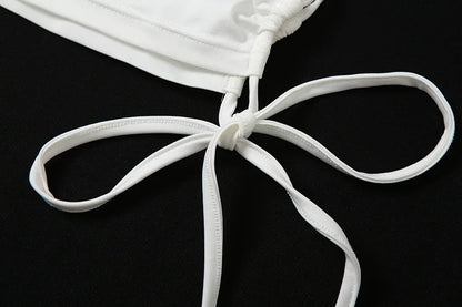 Y2K Sexy Backless Summer Crop Top Women Hollow Out White Sleeveless Bandage Halter Tank Tops Streetwear Cami 90s