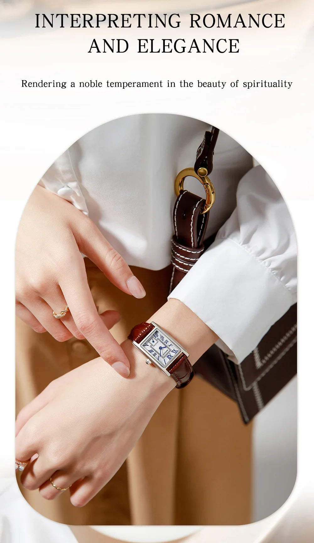 SANDA 1116 Quartz Watch Women Elegant Design Rectangle Dial Watches Waterproof Pointer Leather Business Ladies Wristwatches